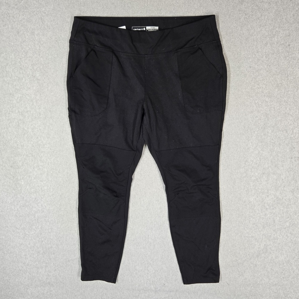 Carhartt Force Women Leggings XL Short Black Embroidered Utility